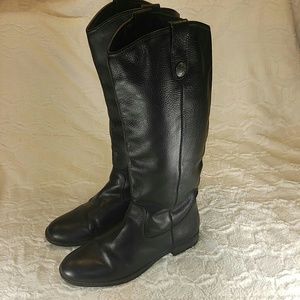 Black Leather Riding Boots- Size 8
